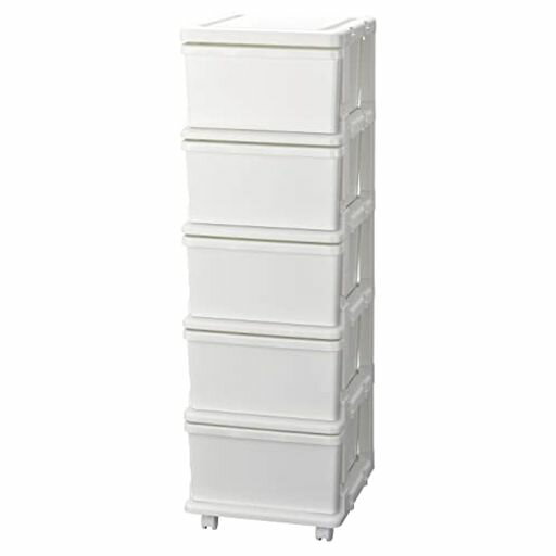 JEJSEEDS(シーズ)スリムチェスト5段キャスター付きホワイトSIU-5-WH
