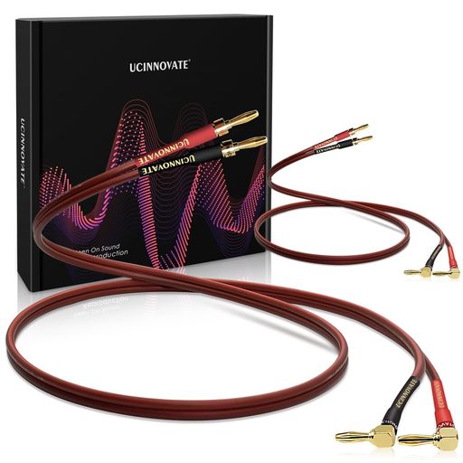 [パッケージに含まれるもの] 3m / 9.8フィート HiFi OFCスピーカーケーブル1組 (2本)。90度直角L型金メッキバナナチッププラグとバナナチッププラグ付き。OFCスピーカーワイヤーケーブル1組(2本パック)が付属します。 バナナプラグは2つのスピーカーとの接続に適しています。各ケーブルの両端に2つのバナナプラグコネクタがあります。 スピーカーケーブル2本パック、両端に合計4つのバナナプラグ付き。 [プロフェッショナルオーディオスピーカーワイヤー] このスピーカーワイヤーケーブルキットは、デュアルコンダクター合計600コア14ゲージAWG、各ワイヤーの直径5mm、90度直角バナナオス-オスデザインで、環境に優しい素材で作られており、頑丈で柔軟性があり、耐久性があります。 [金メッキの90度直角バナナプラグからストレートプラグ] 金メッキの90度バナナチッププラグコネクタは、高電流と低損失のアプリケーション用に作られており、極性と安全な接続を可能にし、クリアな信号を提供し、スピーカーのサウンドを向上させ、鮮明で自然な精度のサウンドを提供し、歪みがありません。