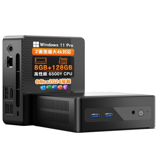 Dobios ミニpc office2024搭載 Win11 Pro Intel 6500Y(N5095より速い)mini pc 最大3.4GH WiFi5/BT5.1/HDMI/RJ45 小型pc ミニパソコン 2画面同時出力 超軽量 高性能 省エネ