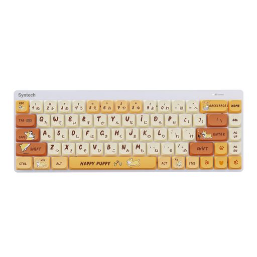 Syntech Chronos 68 配列 3 モード接続ロープロ軸メカニカルキーボード|2000mAh バッテリー 長時間駆動 PBT 耐摩耗キーキャップ バックライト 高さ調整可能脚サポート オフィス/ゲーミング対応|黄色