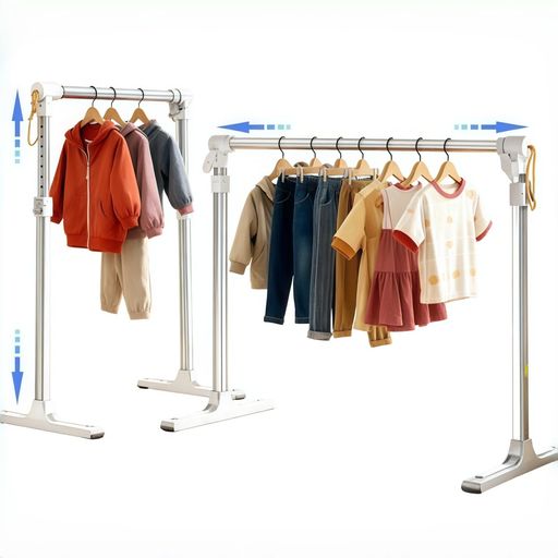 ハンガーラック スリム 押入れ ハンガーラック 折り畳み 伸縮式 高さ・幅調節 アルミ合金製 服掛け クローゼット 収納用ロープ付き