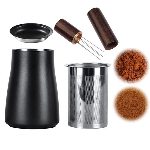 【2 点セット内容】コーヒー粉ふるい本体+コーヒー粉針が付属。コーヒー抽出前の粉均し作業がスムーズになり、自宅で本格的なバリスタ体験を簡単に実現できます。 【食品グレード 304 ステンレス】錆や腐食に強く優れた耐久性を保有。衛生的な素材設計でコーヒー本来の風味を守り、毎日安心して繰り返しご使用いただけます。 【微細メッシュで理想抽出】 密度微細スクリーンが微粉末・粉ムラをしっかり除去。過抽出や雑味を抑え、まろやかで深みのある上品なコーヒー味わいに仕上げます。 【香気を最大限引き出す設計】計算されたくびれ形状がコーヒーの香り成分を閉じ込め、豆本来の芳醇なアロマを凝縮。香り豊かな一杯を作り上げます。 【汎用性&amp;安定性】国内大半のコーヒーグラインダーに対応し粉飛びを抑制。滑り止めゴムベースで設置安定、調理中の転倒を防ぎ安全に使用可能です。