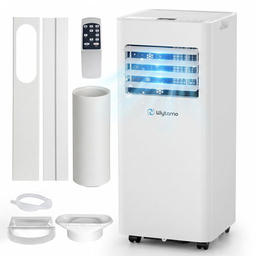 Wiytamo スポットクーラー  2.0KW 7000BTU 移動式エアコン 6~8畳対応 工事不要 家庭用 ポータブルエアコン 3-in-1 冷房 除湿 送風 1日最大20L除湿 24Hタイマー 排水ホース付き キッ…