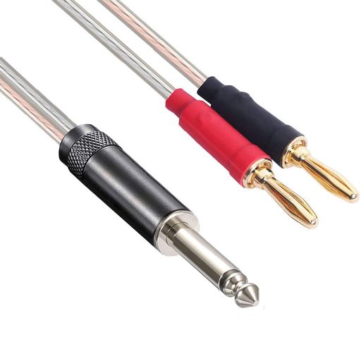 6.35mm TS プラグとバナナ ケーブルです。6.35mmモノラルジャックを持つ機器の接続に最適な延長ケーブルです。スピーカー、マイク、ミキサー、パワーアンプなどの接続に最適な6.35mmケーブルです。バナナジャックを持つ各種音響機器などの接続ケーブルです 無酸素銅線材(Oxygen-free copper)を採用して、信号を高速安定伝送することを確保できて、高音質も確保しています。スタジオ・PA・設備工事など幅広くお使いいただけます。ケーブルも柔らかく使いやすいです。アルミホイルと銅線を採用するから、二重シールドの効果がよくて、干渉防止も強いです 6.3mm コネクター(2極オス)とバナナ(オス)プラグを採用し、さびに強く、経年変化による信号劣化の心配が少ない、信号のパフォーマンスを向上させます。金メッキ処理を施したのバナナジャックを採用し、伝送ロスを最小限に抑えます 長さ : 1m ; ケーブル径:5.9mm この6.3mm(オス端子)プラグ- バナナコネクター(ピン端子)変換ケーブルは3ヶ月の保証を提供しています。商品に問題が御座いましたら、お気楽にご連絡ください。