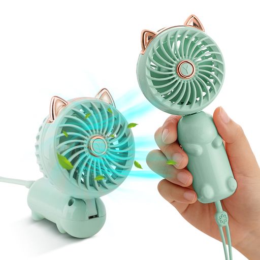 JYPS ハンディファン 手持ち扇風機 子供ファン かわいい ミニ扇風機 USB充電式 折り畳み可 卓上 3段階風量調節 携帯 軽量 持ち運び便利子供 女の子 男の子 レディース用 熱中症対策 ゴール…