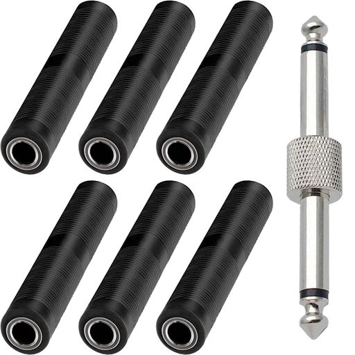 Xiatiaosann 1/4インチ TRS/TS メス - メス カプラー、6.35mm ジャック ステレオ ...