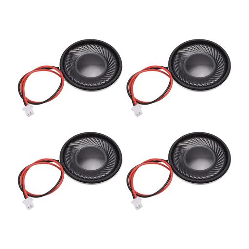 DMiotech 4個入り 1W 8 Ohm 28mm直径 DIY マグネットスピーカ ラウンドタイプ 内蔵...