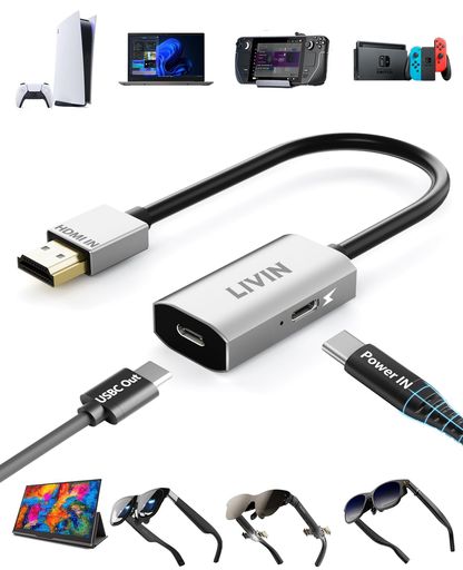 HDMI to Type-C 対応 XREAL One/Air 2 Pro/VITURE Luma Pro/RayNeo Air 4 Pro/Roki...