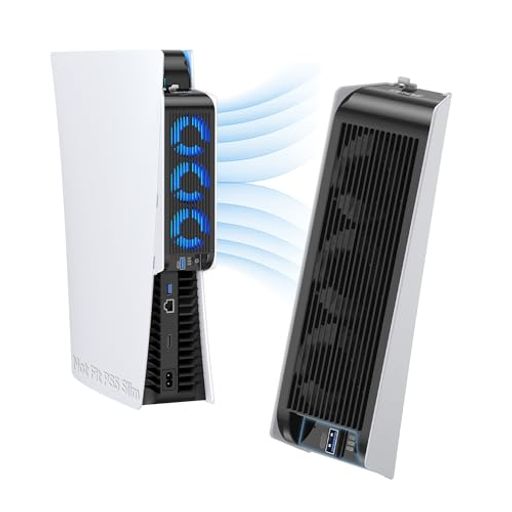 旧型PS5アクセサリ用の冷却ファンLEDライト付き冷却ファン旧型PS5コンソール用放熱3.0USBポート付外付けクーラーディスク版デジタル版..