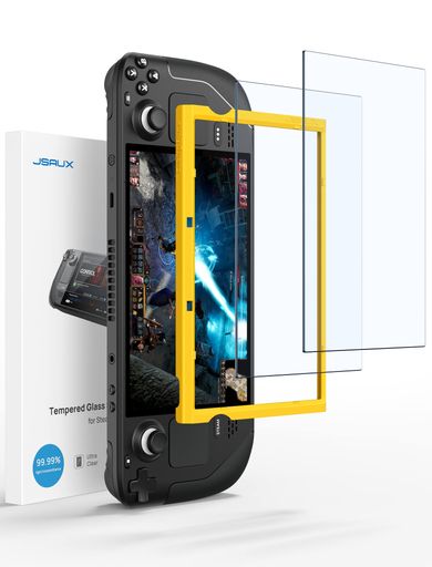 【SteamDeck(OLED)専用】JSAUXのフルスクリーンカバー7インチ強化ガラススクリーンプロテクターは、SteamDeck&amp;SteamDeckOLEDと互換性があります。端から端まで! ✅【取り付け簡単】ガイドフレームが付属しており、エッジを繰り返し合わせることなく、SteamDeck/SteamDeckOLEDに簡単にスクリーンプロテクターを取り付けることができます。 💎【超高画質】99.99%の透明度で、傷をつけずにオリジナルの透明度を楽しむことができます。 💪【5倍頑丈】500°Cで数時間強化。一度だけ補強された通常のスクリーンプロテクターよりも5倍頑丈。 👍【指紋防止】JSAUXSteamDeckスクリーンプロテクターは、撥油コーティングが施されており、画面を常にきれいに保ちます。