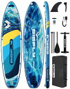 Bigflyインフレータブルスタンドアップパドルボード(SUP)11’x34”x6”大人用軽量&耐久性取り外し可能フィン、ポンプ、フローティングパドル、安全リー...