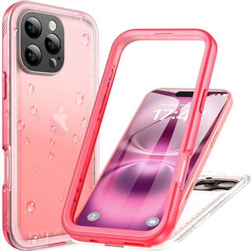 Cozycaseトップクラス2025モデル大幅機能アップ【新機能】iPhone16ProMax用防水ケース-完全防水マット質感IP68防塵3M耐衝撃米軍MIL規格ストラップ付き360度両面全面お風呂水中撮影