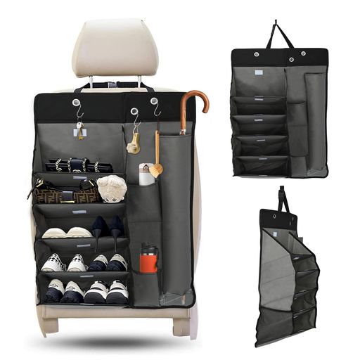 rloao車用マルチシューズラック傘入れ多機能5段カーシューズラック梅雨対策排水溝付車中泊靴入れ傘ホル..