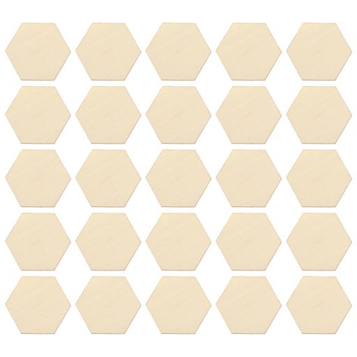 CALLARON木材チップ木製スライス50個セット六角形木材木製コースターDIY工芸品カード部屋飾り物板ハン..