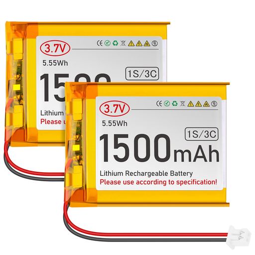 3.7Vリチウムイオン電池550mAh502540充電式リチウムポリマー電池LipoバッテリーマイクロJST1.25コネク..