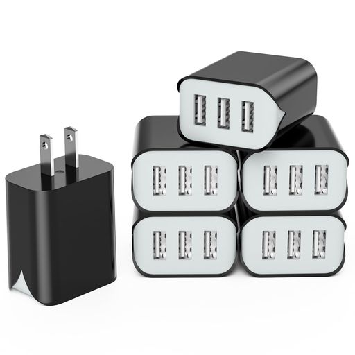 TOPWEUSBコンセント充電器acアダプター【6個セットPSE認証済】3ポート3.1aiPhoneXperiaSamsungGalaxyAndroid等のUSB機器対応(ブラック)(2.0)