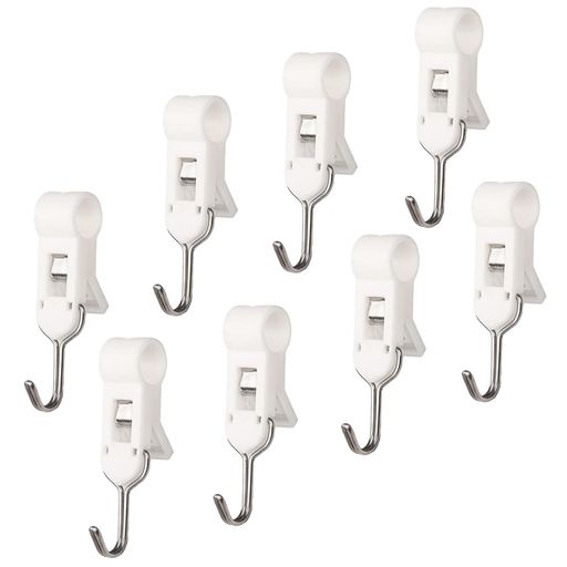 Rakuten - パイプ棚フック直径2cm丸パイプ用耐荷重1.5kg【8個入】水切り棚用フッククリップタイプ洗濯ばさみクリップフック付きクリップとフックの2つの使用方法洗濯物干しキッチン洗面所