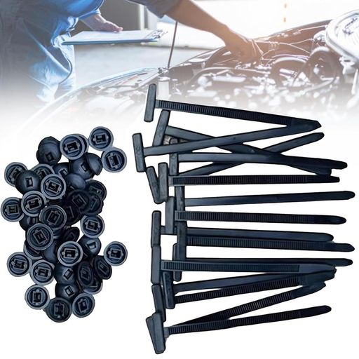 Refoinerナイロン製ユニバーサルケーブルタイバックル20個入り高耐久セルフロック式ジップケーブルタイ..