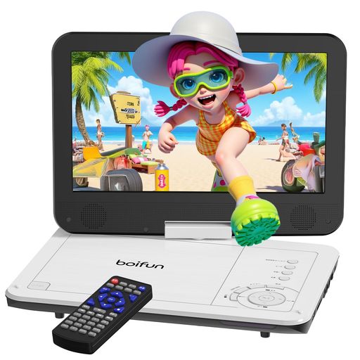 【2025年超軽量】BOIFUNポータブルDVDプレーヤー12.5型ミニdvdプレーヤー10.5インチ1024*600液晶270°回..