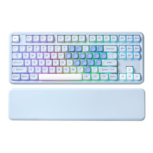 87キーメカニカルキーボード、ソフトタッチリストレスト付き: YUNZII B87ワイヤレスメカニカルキーボードは、80%レイアウトを採用し、完全な機能を維持しながら、デスクに省スペースソリューションを提供します。ユニークなクマ柄の昇華型PBTキーキャップは、あなたのタイピング体験に個性を加えます。キーボードフレームには高級ABS素材を採用し、ソフトタッチのリストレストを付属。 トライモード接続と4000mAhバッテリー: Bluetooth、2.4Gワイヤレス、USB有線のトライモード接続技術により、このワイヤレスキーボードは最大5台のデバイスを同時に接続でき、Win、Mac、Linux、iOS、Androidと互換性があります。Win、Mac、Linux、iOS、Androidに対応し、デバイスをシームレスに切り替えて生産性を高めることができる。4000mAhのバッテリーを内蔵しており、頻繁に充電することなく長時間使用できるため、自宅でもオフィスでも使用できる。