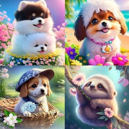 LEADINTOPダイヤモンドアート4枚セット犬動物20X20cmダイヤモンド刺繍全面貼り付けタイプダイヤモンドペインティングダイヤモンド塗装ダイアモンドビーズモザイクアート人気モザイクビー…