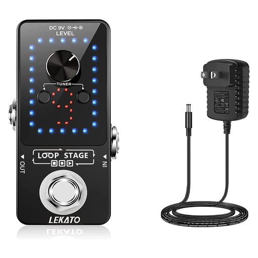 🎸【長いメモリ】9ループのルーパーステーション。1ループの録音時間は10分で、合計録音時間は40分です。視覚的な時間インジケーターは優れています。 🎸【チューナー機能】ギタールーパー内蔵の高感度チューニング機能。継続的な切り替えにより、フレーズ間で不調和な中断が発生することはありません。楽しくカラフルな生活をお楽しみください。 🎸【使いやすさ】無制限のオーバーダビングでループをクリアします。録音、元に戻す/やり直し、停止、消去はすべて、1つのボタンでさまざまなフットコマンドを使用してアクセスできます。シングルノブ操作でループ再生音量を設定します。 🎸【圧縮されていないオーディオ】48K/24ビットのサンプリングレート、ロスレス、非圧縮、プロフェッショナルな音質、高品質のオーディオを備えたルーパー、およびアナログドライスルー設計。Lekatoギターエフェクターはあなたに純粋な音楽を楽しんでもらいます。
