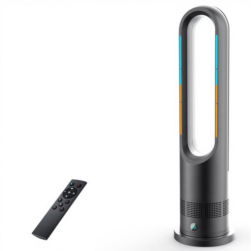 Fyzufタワーファン扇風機【2025新登場&羽根なし&DCモーター電気代節約】羽なし扇風機冷暖両用リビング扇風機サーキュレーターDCモーター静音運転8段送風&3段温風大風量100°左右首振り9時間…