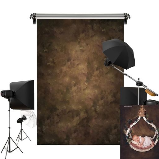 Kate1.5x2.2mブラウン背景布ダークブラウン写真背景家族写真ポートレート撮影用カスタマイズ可能撮影背..