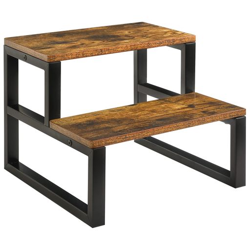 IBUYKE踏み台ステップスツール脚立ステップスツール2段木製ステップチェア玄関台子供大人兼用金属フレ..