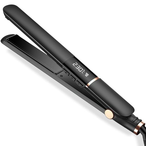 ヘアアイロンストレートアイロン2way5段階温度調節150°C~230°C急速加熱ヘアストレートアイロンLCD液晶..