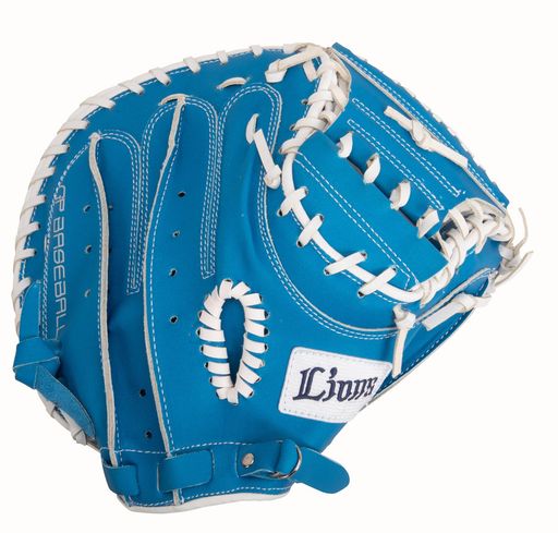 埼玉西武ライオンズxGP(ジーピー)野球キャッチャーミット大人用軟式一般右投げブルー