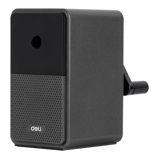 deli鉛筆削り手動ミニブラックシンプルデザイン折れ芯除去機能芯の5段調整対応自動ペン送り機能6.5~8mm..