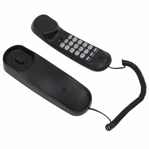 Ongwanコード付き電話ダイヤル履歴音量調節可能壁掛け電話クリアサウンドホテル用(ブラック