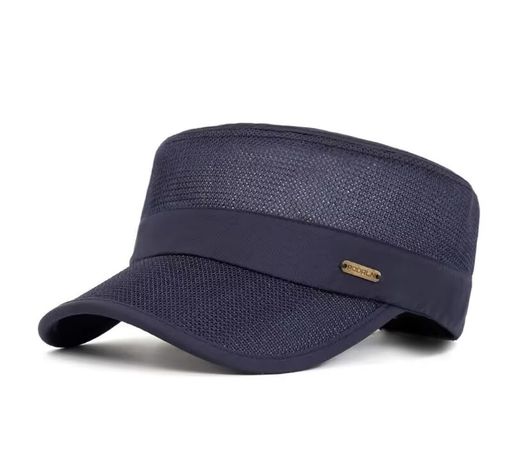 [LOJAX]ワークキャップメンズ夏メッシュ帽子軍帽軽薄速乾スポーツランニング野球帽(青)