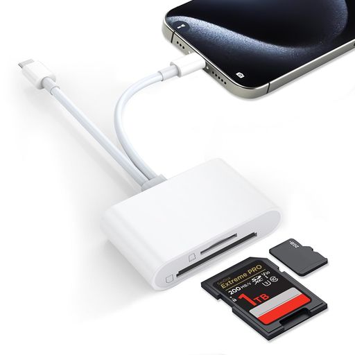 SDリーダー2in1i-Phone/Type-cTFSDmicroSD変換アダプタ最大1TB対応MicroSD/SDカード両対応写真/ビデオUSB3.0双方向高速伝送SDアダプタ..