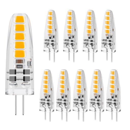 DICUNO G4口金 LED電球 電球色 2W 20Wハロゲン電球相当 調光器対応 185LM 2700K LEDライト AC/DC 12V 全方向 広配光 省エネ 10個入