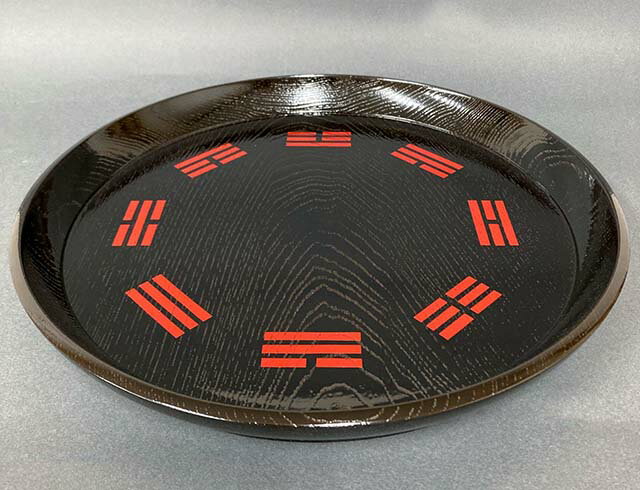 【現品限り】掻合塗　八卦盆（朱入）のサムネイル