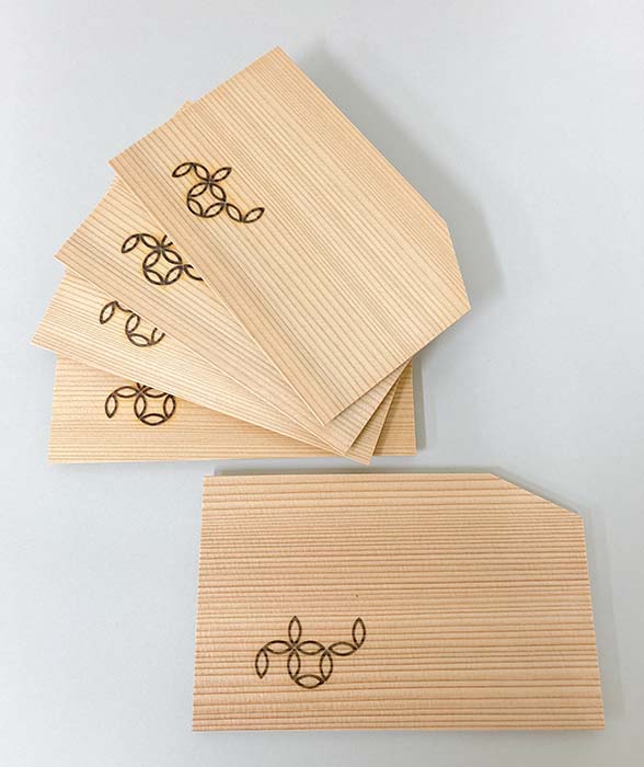 杉木地　隅切　銘々皿　七宝（五枚組）