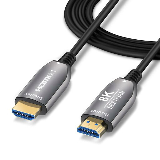 BESTISAN 8K 光ファイバーHDMIケーブル HDMI 2.1 ケーブル 48Gbps 超高速伝送 8K@60Hz/4K@120Hz/ダイナミックHDR/eARC/VRR/ALLM/HDCP2.3/YUV4:4:4/21:9画面比率映像/ドルビー BESTISAN 8K 光ファイバーHDMIケーブル HDMI 2.1 ケーブル 48Gbps 超高速伝送 8K@60Hz/4K@120Hz/ダイナミックHDR/eARC/VRR/ALLM/HDCP2.3/YUV4:4:4/21:9画面比率映像/ドルビー