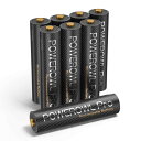 POWEROWL 単四電池 充電式プロニッケル水素電池8個 大容量1100mAh、自然放電抑制、環境保護、約1200回循環使用可能