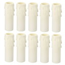 PATIKIL 30x100mm キャンドルソケットカバー 燭台ベース カンデラブラベース 10個入り プラスチック 欧風 シャンデリア用 ホワイト