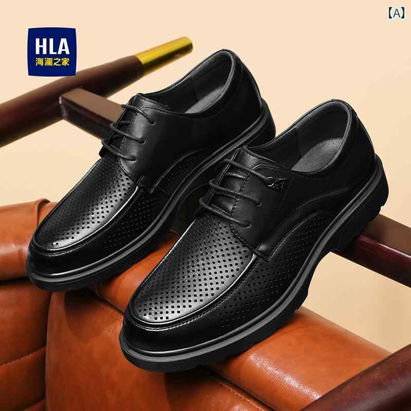 革靴　メンズ　ビジネス Heilan Home メンズシューズ 2025夏 通気性 カジュアル レザーシューズ メンズ..