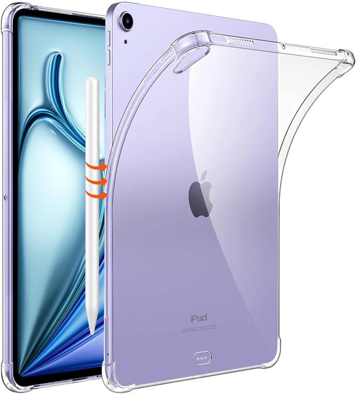 【T Tersely クリアケース】iPad 2024 用 耐久性 ケース カバー 落下防止 タブレットケース 超スリム 極薄 TPU ソフト 軽量 汚れに耐え 衝撃吸収 形を変えない 水洗い可能 黄変防止 透明 指紋防止