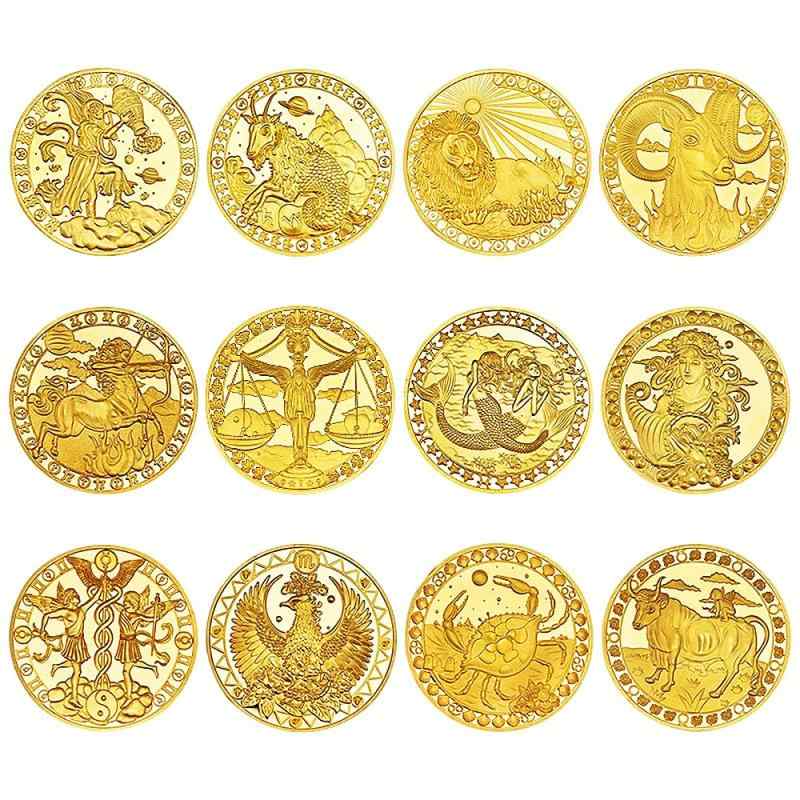 创新の12星座の逸品芸術貨幣，星座記念秘蔵貨幣，星座マスター記念貨幣，牡羊座、牡牛座、双子座、蟹座..