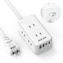 スイッチ付き 電源タップ usb付き 6個AC差込口 2個usb-c 2個usb-a YP31(2)