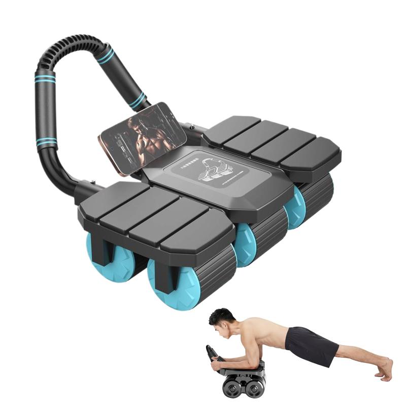 腹筋ローラー アブローラー 筋トレグッズ 自動回弹設計 コンパクト収納 静音設計 ストレッチ エクササイズローラー 組立簡単 マット付き ダイエット器具 男性/女性 初心者/上級者