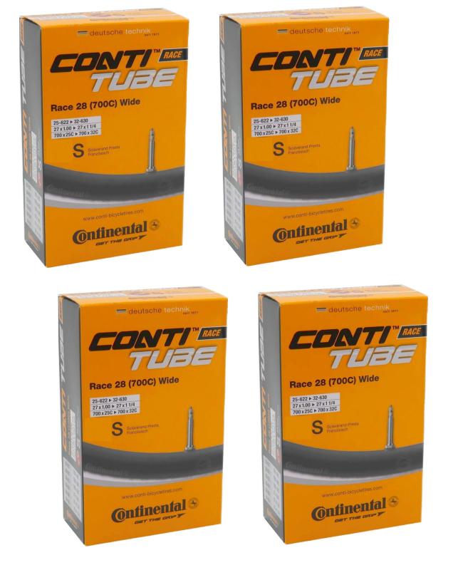 4本セット コンチネンタル(Continental) Race 28 Wide 700x25-32C 仏式 ワイドチューブ (バルブ長60mm) [並行輸入品]