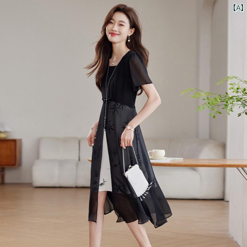 シフォンドレス　ワンピース　レディース シフォン ドレス レディース 2024夏 春秋 ホリデー ツーピー..