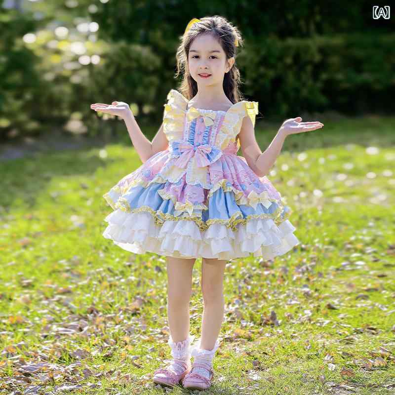 ロリータ　ドレス　コスプレ Zhiya 子供服 2025 春夏の 女の子 ロリータ ワンピース 洋風 リボン 子供 ベスト プリンセス