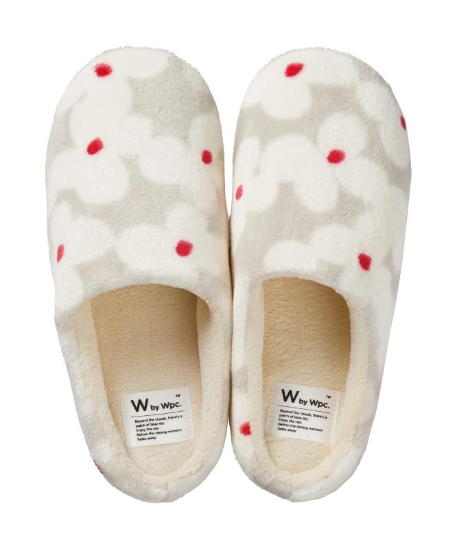 Wpc. Patterns 雑貨 もこもこルームシューズ レディース 晴雨兼用 もこもこ あたたかい 洗濯機で洗える 冷え防止 北欧 レトロ 室内 社内 オフィスでの室内履きにも おしゃれ 可愛い 女性